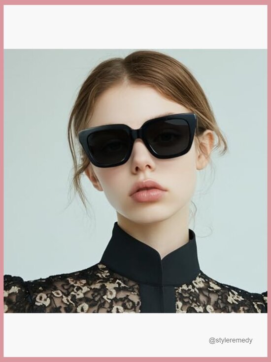Polarized Square Cat Eye Sunglasses UV400 Protection Retro Shades